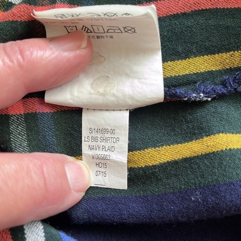 Old Navy Shirt Dress Size XL Pleaded Front Long Sleeves Button Front Navy Plaid - Picture 13 of 14